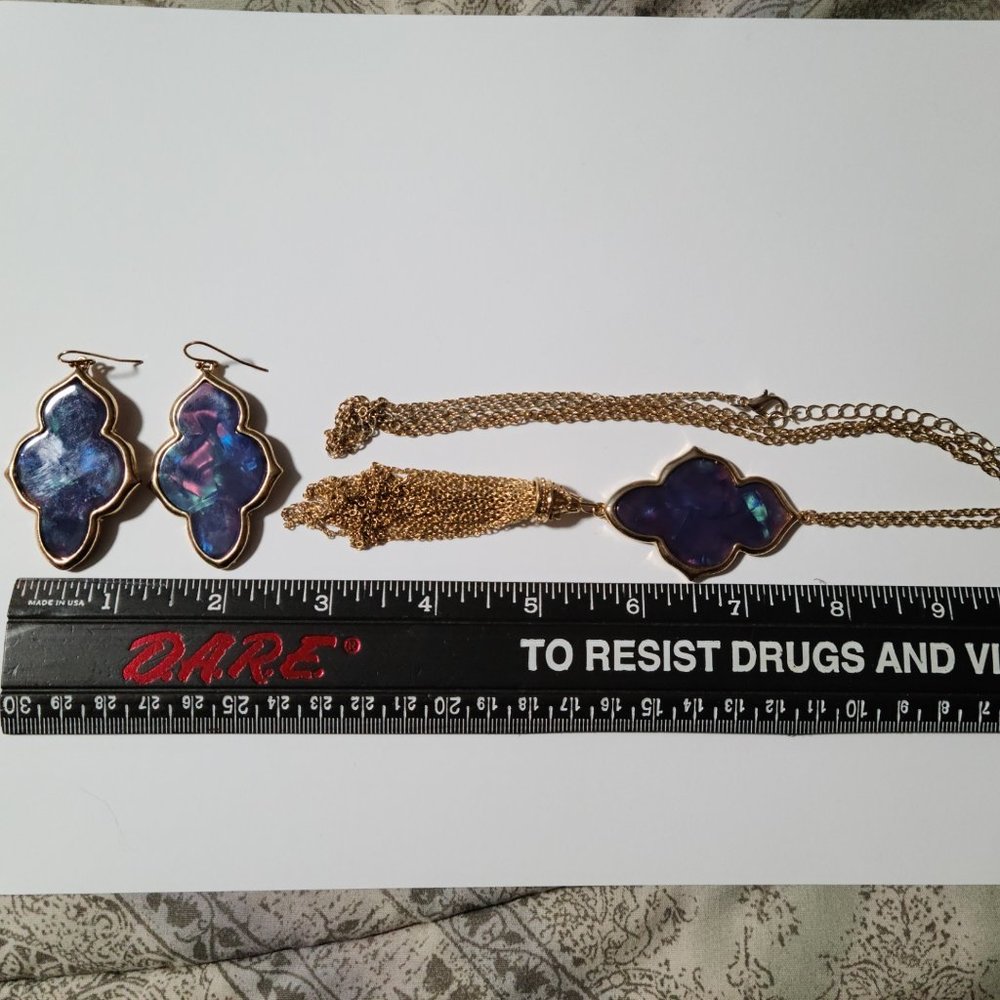 Torrid Multicolored Earring and Necklace Set - Stain glass Window Inspired